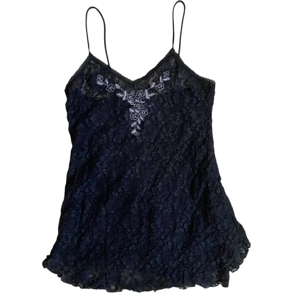 Cliche Sheer Lace Lingerie Slip Dress Size Medium - Picture 7 of 7